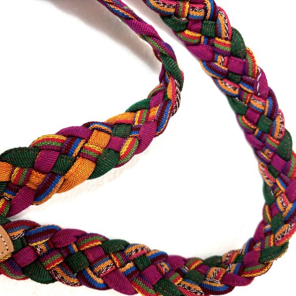 Guatemala Mexican Fabric Leather Colorful Belt Large 42-46" - Picture 5 of 8